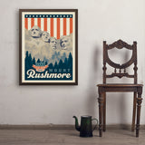 250th Anniversary USA: Mount Rushmore - Art Print, 24x32 / Simple / Brown