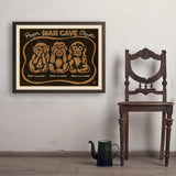 Man Cave Etiquette - Art Print, 24x32 / Simple / Brown