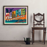Memphis, TN: Picture Letters - Art Print, 24x32 / Simple / Brown
