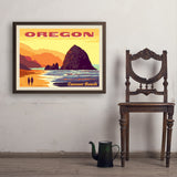 Oregon Coast: Cannon Beach - Art Print, 24x32 / Simple / Brown