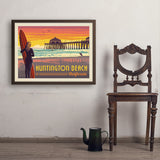 Huntington Beach, California - Art Print, 24x32 / Simple / Brown