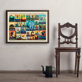 Mythical Creatures From Around The World Collage - Art Print, 24x32 / Simple / Brown