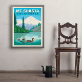Mount Shasta, California - Art Print, 24x32 / Simple / Gray