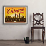 Chicago: Horizontal Skyline - Art Print, 24x32 / Simple / Gray