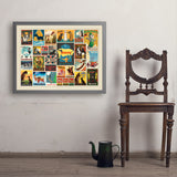 Dog Lover's Collage (Horizontal) - Art Print, 24x32 / Simple / Gray
