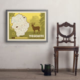 Map of Yosemite National Park - Art Print, 24x32 / Simple / Gray