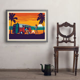 West Coast Surf Van - Art Print, 24x32 / Simple / Gray