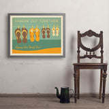 Flip Flops Hangin’ Out Together - Art Print, 24x32 / Simple / Gray