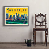 Nashville Sunset Skyline (Horizontal) - Art Print, 24x32 / Simple / Gray