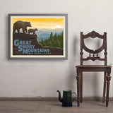 Great Smoky Mountains Horizontal Print - Art Print, 24x32 / Simple / Gray