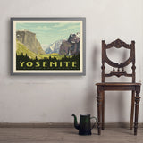 Yosemite National Park: Yosemite Valley (Horizontal) - Art Print, 24x32 / Simple / Gray