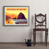 Oregon Coast: Cannon Beach - Art Print, 24x32 / Simple / Gray