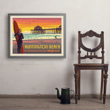 Huntington Beach, California - Art Print, 24x32 / Simple / Gray
