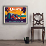 West Coast Surf Van (Pub Poster) - Art Print, 24x32 / Simple / Gray