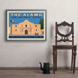 San Antonio, TX: The Alamo (Horizontal) - Art Print, 24x32 / Simple / Gray