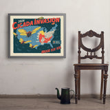 2024 Cicada Invasion Map - Art Print, 24x32 / Simple / Gray