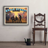 Memphis, TN: Beale Street Sunset - Art Print, 24x32 / Simple / Gray
