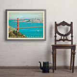 San Francisco: Golden Gate Bridge-Horizontal - Art Print, 24x32 / Simple / Gray