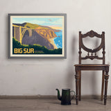 Big Sur, California: Bixby Bridge - Art Print, 24x32 / Simple / Gray