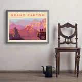Grand Canyon National Park: 100th Anniversary (Horizontal) - Art Print, 24x32 / Simple / Gray