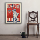 250th Anniversary USA: Lady Liberty - Art Print, 24x32 / Simple / Gray