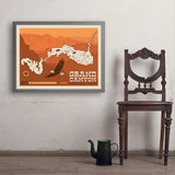 Map of Grand Canyon National Park - Art Print, 24x32 / Simple / Gray