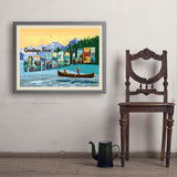 Flathead Lake, Montana (Horizontal) - Art Print, 24x32 / Simple / Gray