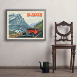 Glacier National Park: Going To The Sun Road (Horizontal) - Art Print, 24x32 / Simple / Gray