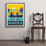Minnesota State Pride (Old Flag) - Art Print, 24x32 / Simple / Gray