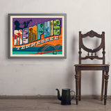 Memphis, TN: Picture Letters - Art Print, 24x32 / Simple / Gray