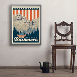250th Anniversary USA: Mount Rushmore - Art Print, 24x32 / Simple / Gray