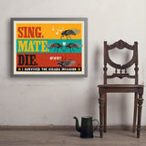 Cicada Invasion: Sing. Mate. Die. (Horizontal) - Art Print, 24x32 / Simple / Gray