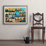 Mythical Creatures From Around The World Collage - Art Print, 24x32 / Simple / Gray