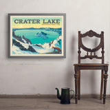 Crater Lake National Park: Winter Fox (Horizontal) - Art Print, 24x32 / Simple / Gray