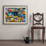 Space Travel Collage (Horizontal) - Art Print, 24x32 / Simple / Gray
