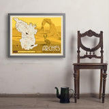 Map of Arches National Park - Art Print, 24x32 / Simple / Gray