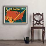 2024 Total Solar Eclipse Map - Art Print, 24x32 / Simple / Gray
