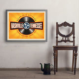 Music City: Vinyl Record (Horizontal) - Art Print, 24x32 / Simple / Gray