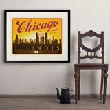Chicago: Horizontal Skyline - Art Print, 24x32 / Standard / Black