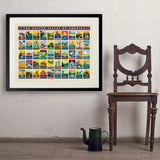 50-State Multi-Image Design - Art Print, 24x32 / Standard / Black