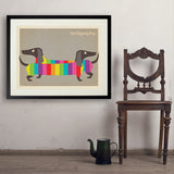 Mod Rainbow Dogs - Art Print, 24x32 / Standard / Black