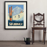 Classic Ski Design: Spend The Day Skiing!  - Art Print, 24x32 / Standard / Black
