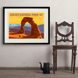 Arches National Park: Delicate Arch Sunset (Horizontal) - Art Print, 24x32 / Standard / Black