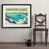 Crater Lake National Park: Winter Fox (Horizontal) - Art Print, 24x32 / Standard / Black