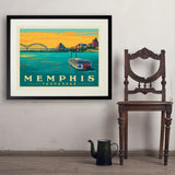 Memphis, TN: River View (Horizontal) - Art Print, 24x32 / Standard / Black