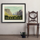 Yosemite National Park: Yosemite Valley (Horizontal) - Art Print, 24x32 / Standard / Black