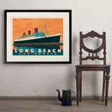 Long Beach, CA: Queen Mary - Art Print, 24x32 / Standard / Black