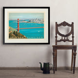 San Francisco: Golden Gate Bridge-Horizontal - Art Print, 24x32 / Standard / Black