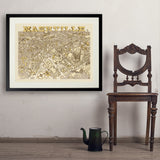 Illustrated Map of Nashville - Art Print, 24x32 / Standard / Black
