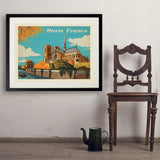 France: Paris, Notre Dame, Horizontal - Art Print, 24x32 / Standard / Black